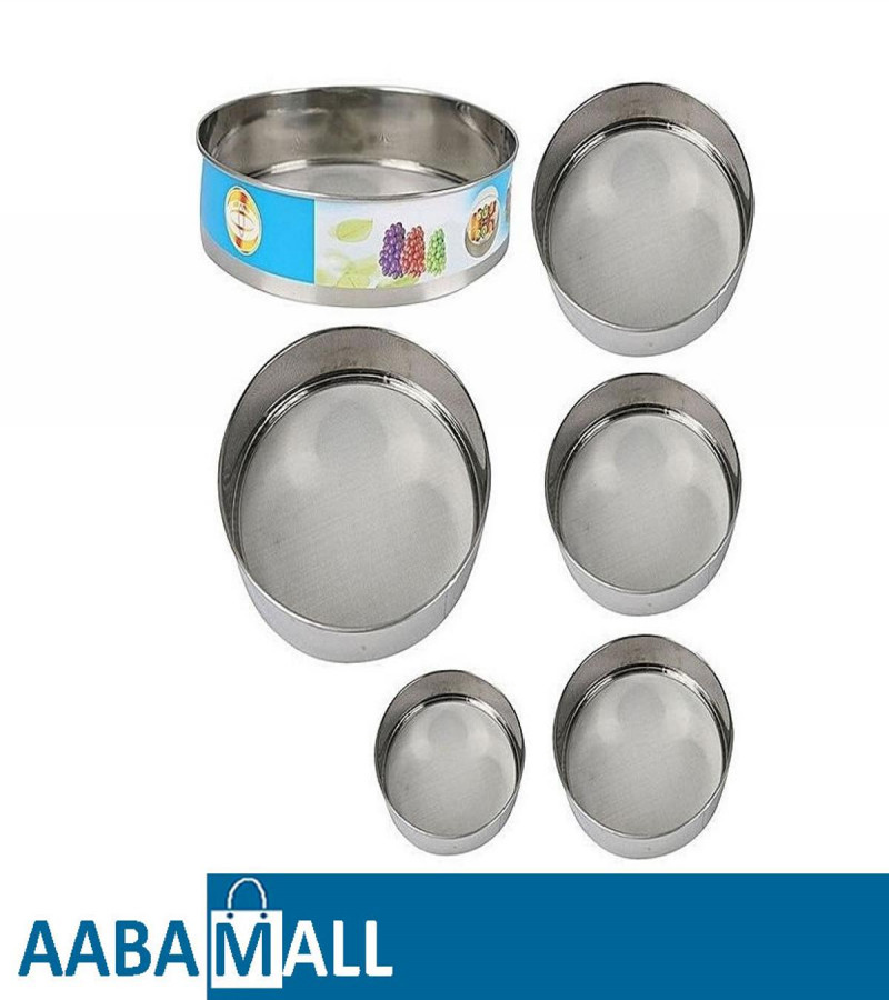 AABA MALL - Set Of 6 - Stainless Steel Round Strainer