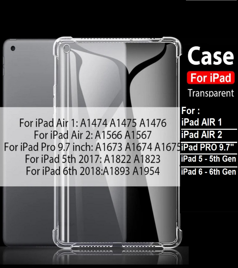 APPLE iPad AIR 1 / iPad AIR 2 /iPad 5 - 5th Gen / iPad 6 - 6th Gen / iPad PRO 9.7" INCH ANTI SHOCK ANTI KNOCK ANTI BURST TPU CASE