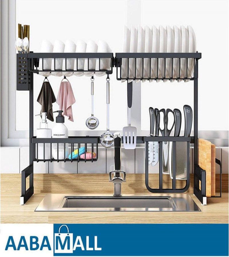 Dish Drying Rack Over Sink Kitchen Storage Shelf Countertop Space Saver Display Stand Tableware Drainer Organizer Utensils Holder - Discounted Offer