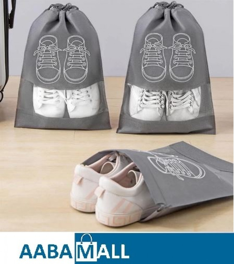 Dust Proof Travel Shoes Rope Storage Bag Closet Organizer with clear window Package