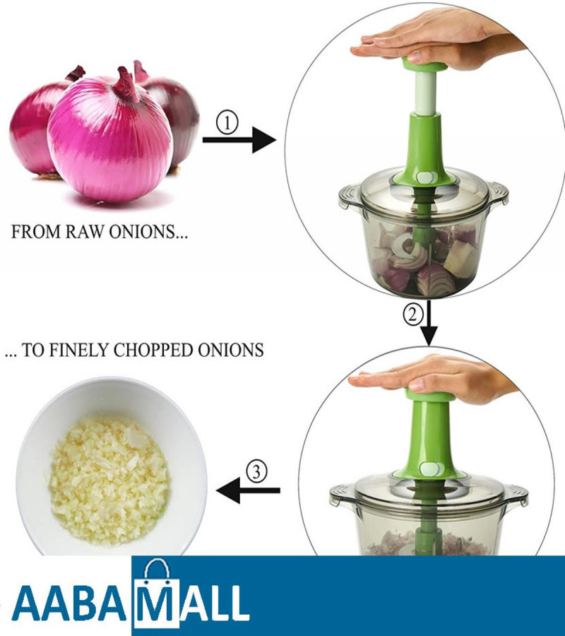 Multifunction Gourmet Cuisine Manual Food Chopper Push Type - By AABA Mall