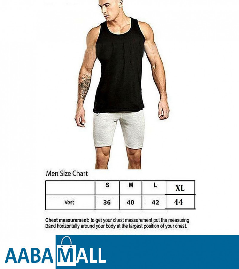 Pack Of 1- Banyan / Vest Black Cotton  Sleeveless For Men