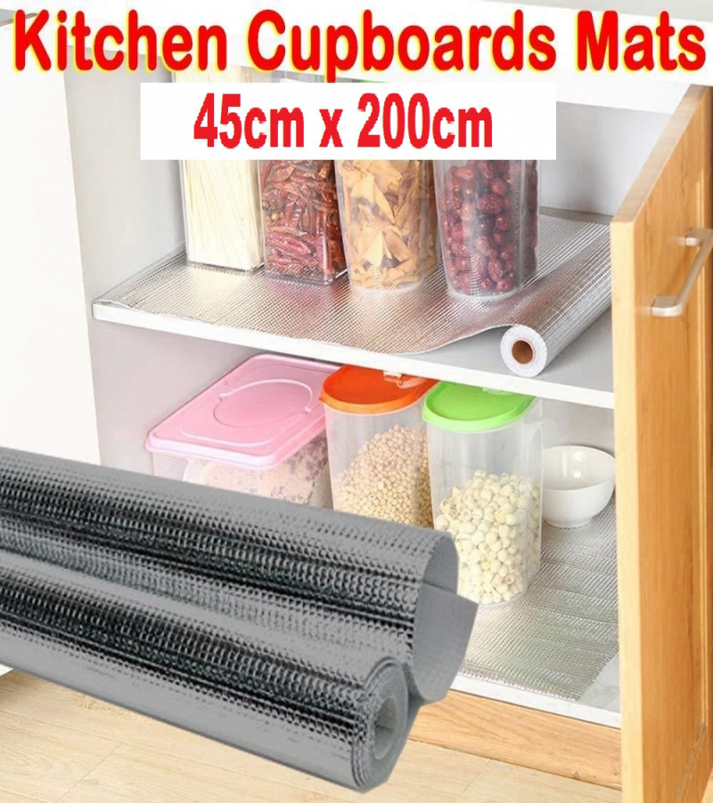 Pack of 2 Moisture-Proof Anti Slip Aluminum Plated Waterproof Place Mat for Kitchen Cupboard Liners, Refrigerator, Drawer, Table