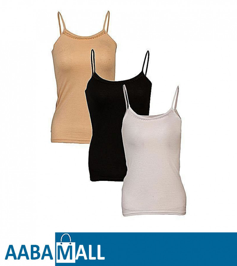 PACK OF 3 COLORS - XXL Size / 2XL Camisole / Shameez For GIRLS / Women - (Length =26.5  Width = 15.5 ) by AABA MALL