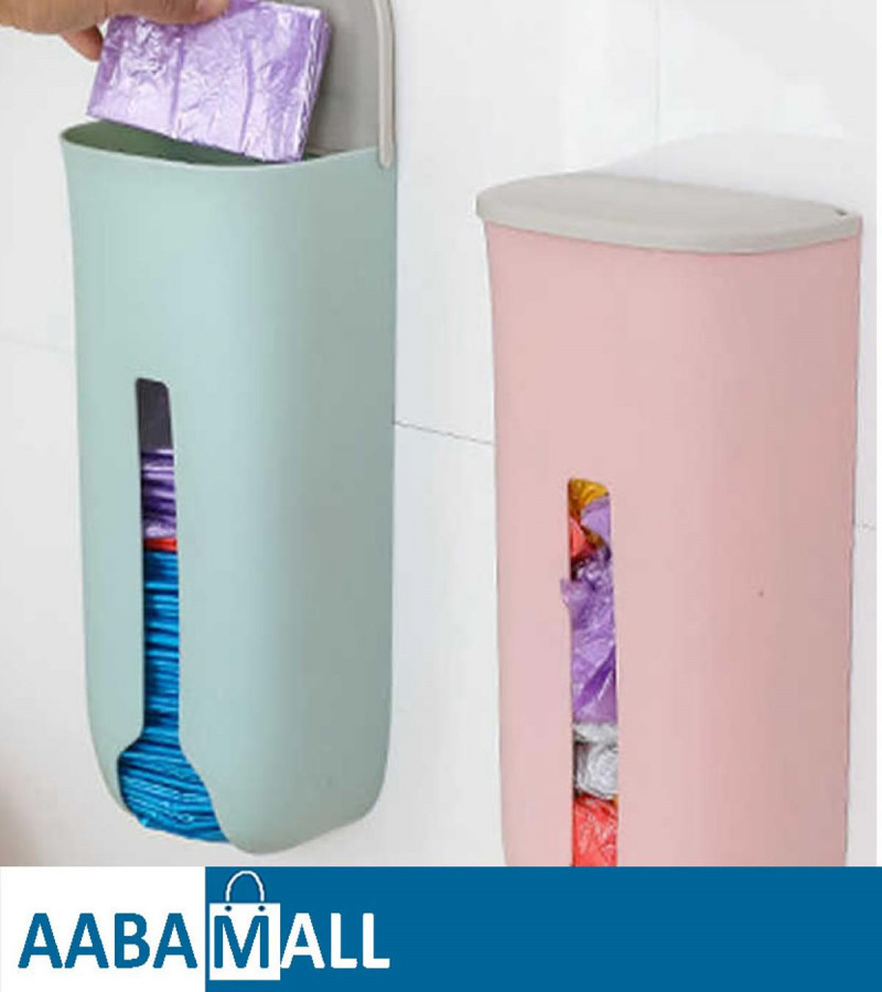 Plastic Bag Dispenser Wall Mounted Grocery Garbage Trash Bag Organizer for Home Kitchen - Sale Price