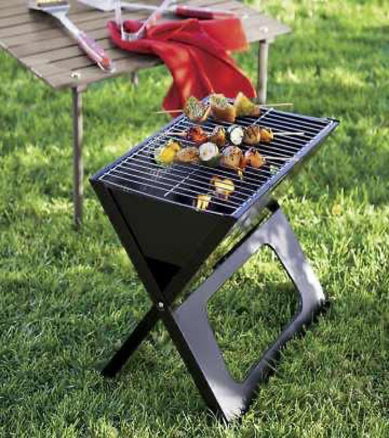 X TYPE FOLDABLE PORTABLE Barbecue Grill, BBQ / BAR B Q Portable Grill WITH COOKING PLATE