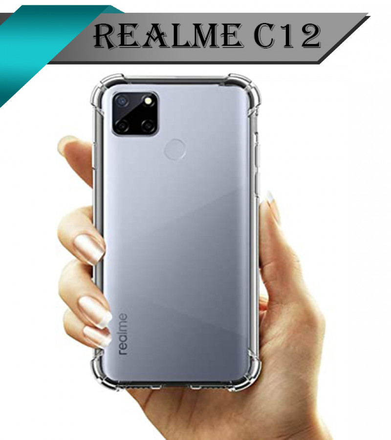 Realme C12 Back Cover Transparent Extra Bumper Anti Shock Soft Clear Case Realme C12