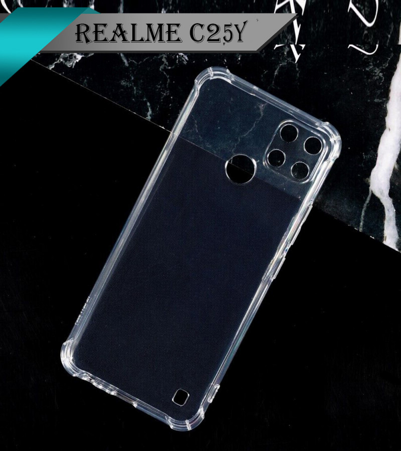 Realme C25Y Back Cover Transparent Extra Bumper Anti Shock Soft Clear Case Realme C25Y