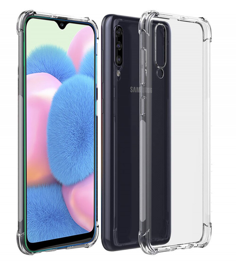 Samsung A30S Back Cover Transparent Extra Bumper Anti Shock Soft Clear Case Samsung A30S