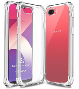 OPPO A3s Back Cover Transparent Extra Bumper Anti Shock Soft