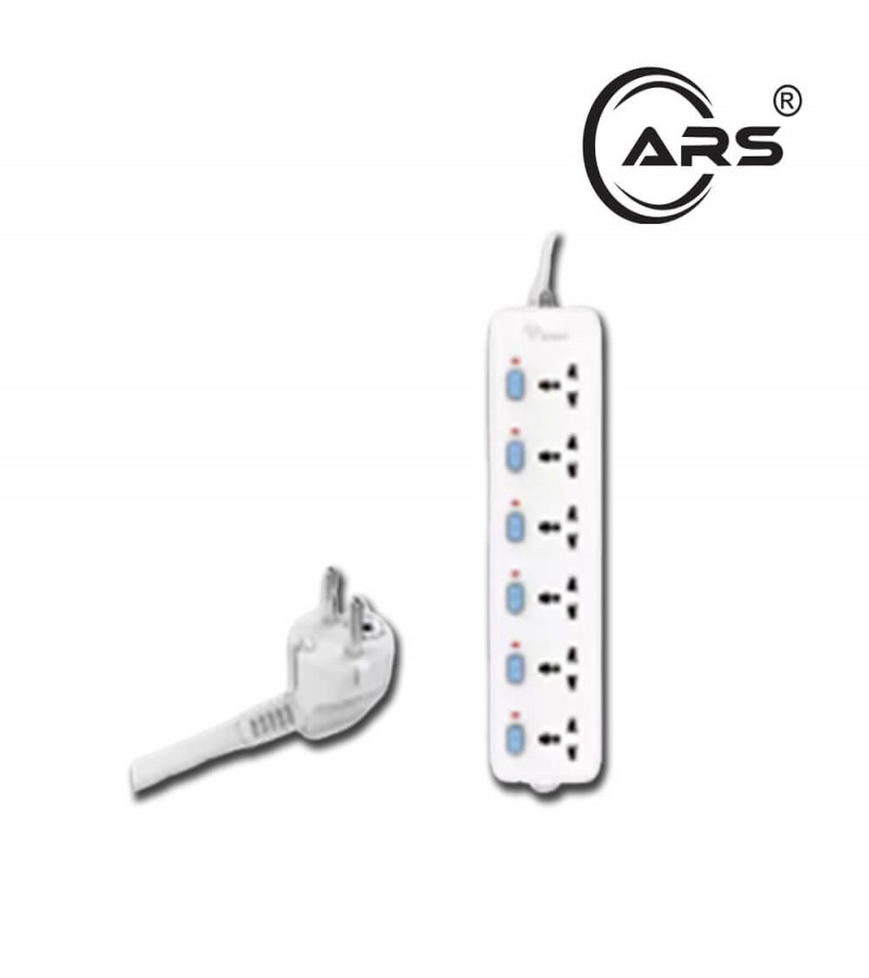 GONGNIU N3060 Power Strip 6-Outlet Extension Board, Individual Switches, 3m VDE Certified 3×0.75mm² Cable