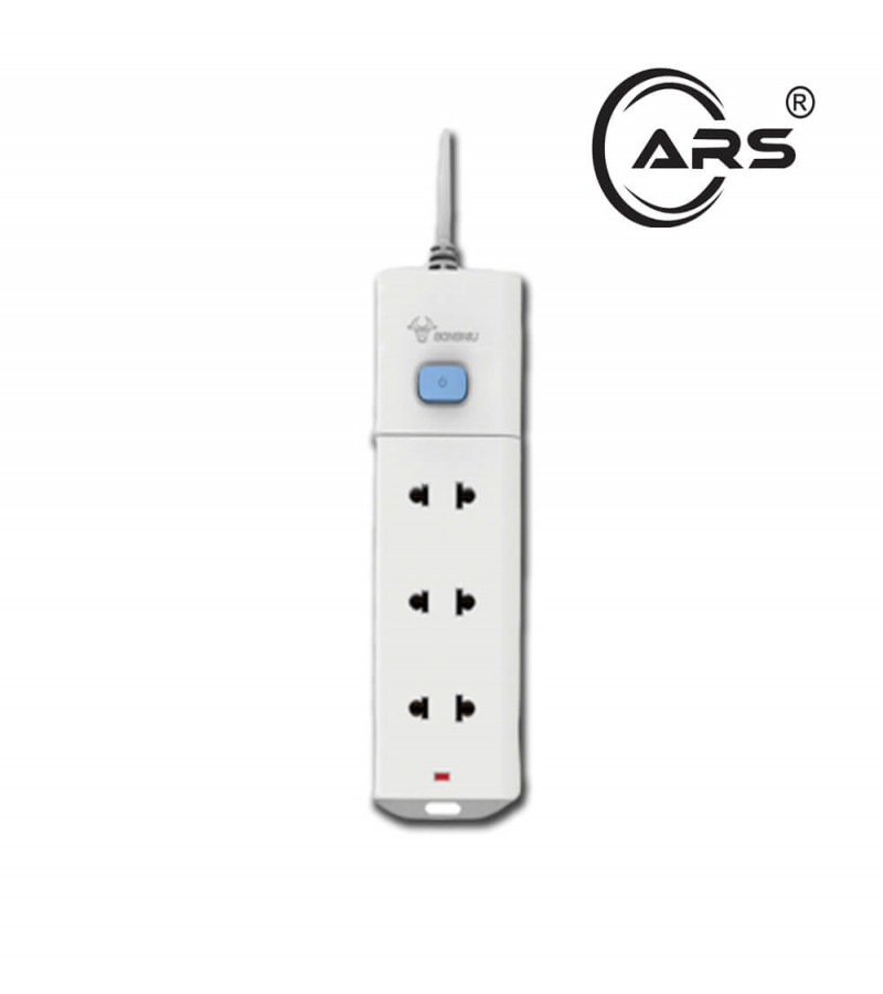 Gongniu Universal Power Socket V1030 ? 3 Sockets ? 1 Switch ? 10A/250V/2500W Capacity ? White ? Genuine & Durable