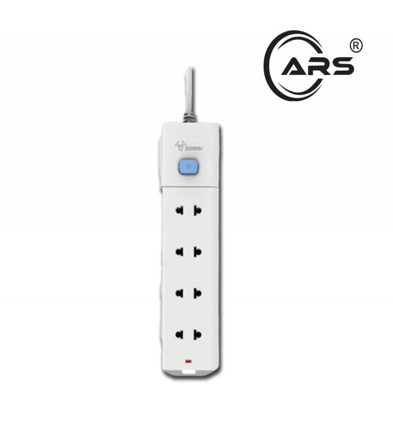 Gongniu Universal Power Socket Extension ? 4 Outlets 1 Switch ? 10A/250V/2500W ? White ? Original Quality V1040