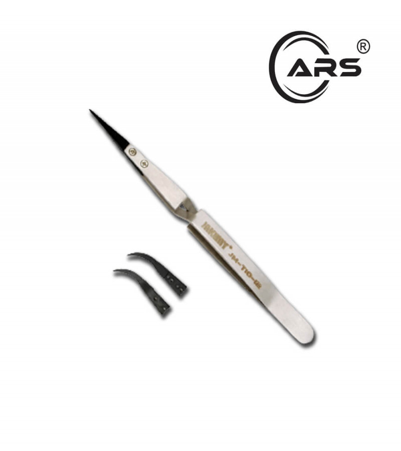 Jakemy JM-T10-12 Precision Anti-Static Stainless Steel Tweezer for Electronics Repair & Mobile Phone Disassembly