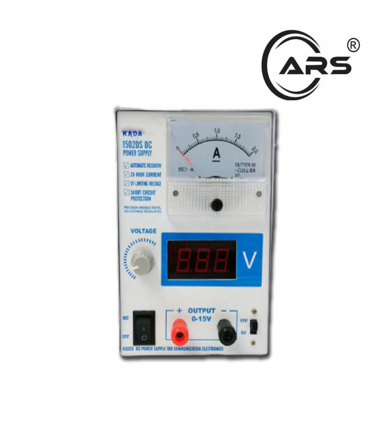 Kada 1502DS DC Power Supply 0-15V 2A Adjustable Voltage Regulator Lab Bench Repair Station Tool