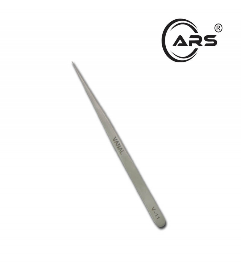 V-11 Vetus Tweezer Silver – Precision Stainless Steel Eyelash Extension Tool for Beauty, Electronics & Hobby Use