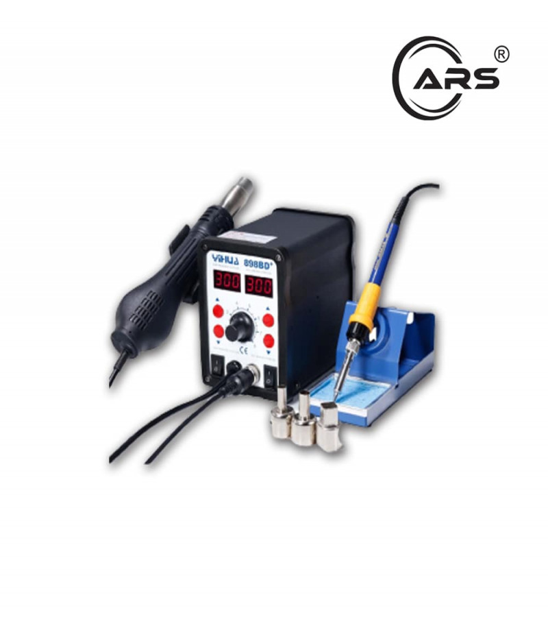Yihua YH-853D+ 3-in-1 SMD Rework Station Hot Air Gun Soldering Iron & DC Power Supply with LED Display