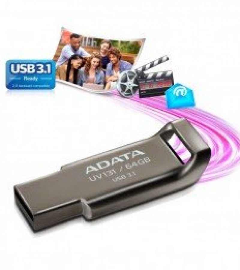 Adata UV131 Metallic Texture USB Flash Drive - 64 GB