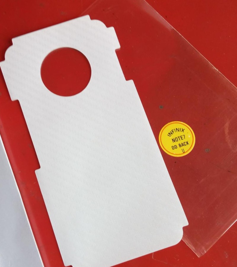 Infinix  Note 7-Carbon Fiber Matte sheet for phones rare protection - rare guard - textured design