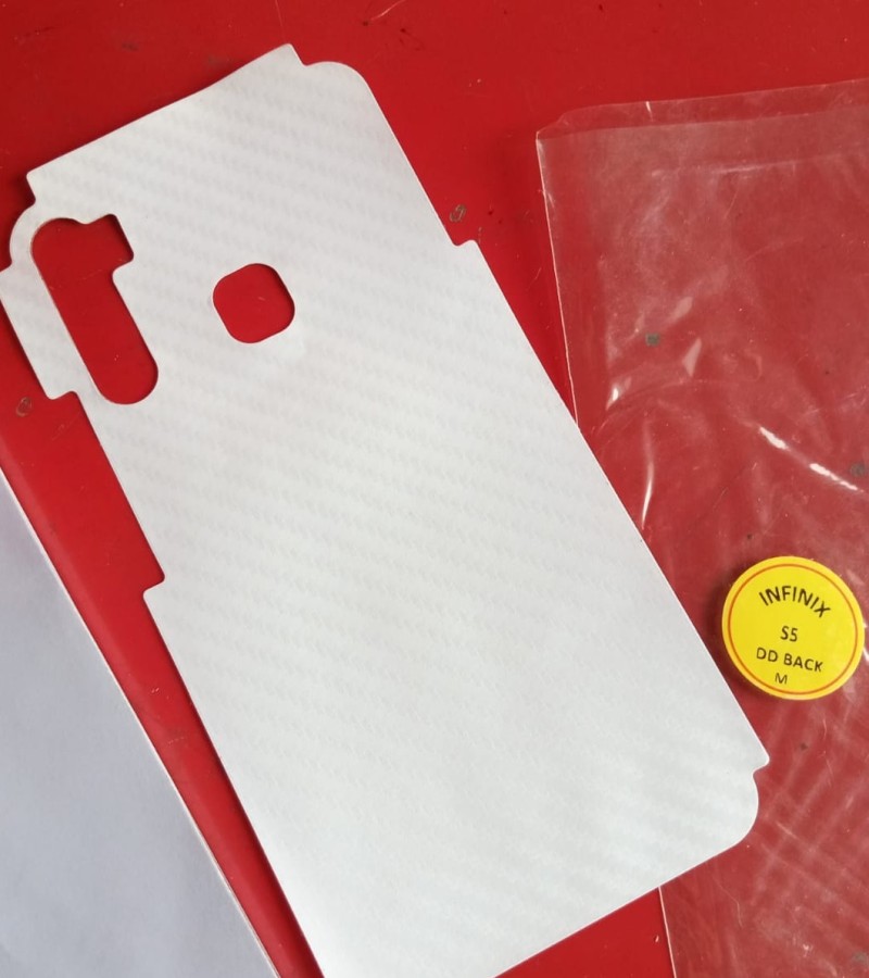 Infinix  S5-Carbon Fiber Matte sheet for phones rare protection - rare guard - textured design