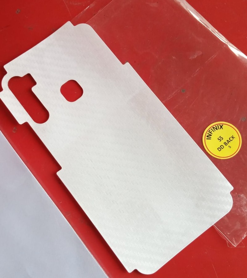 Infinix  S5-Carbon Fiber Matte sheet for phones rare protection - rare guard - textured design