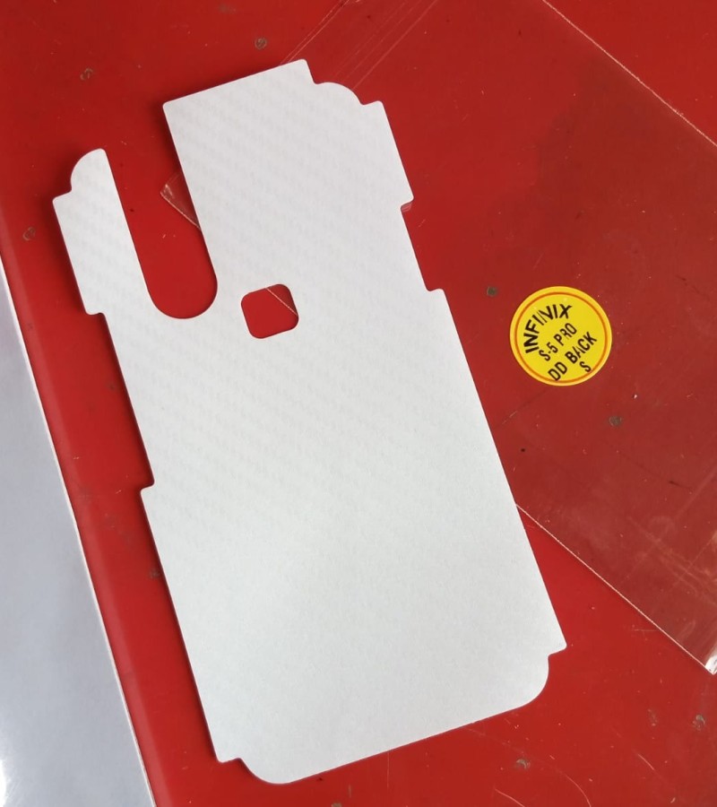 Infinix S5 Pro-Carbon Fiber Matte sheet for phones rare protection - rare guard - textured design