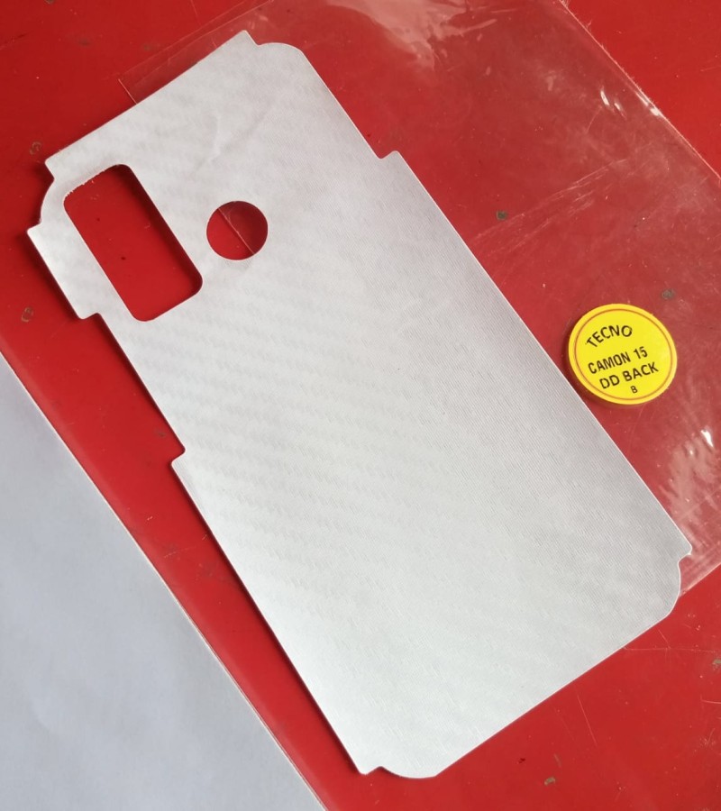 Tecno Camon 15-Carbon Fiber Matte sheet for phones rare protection - rare guard - textured design
