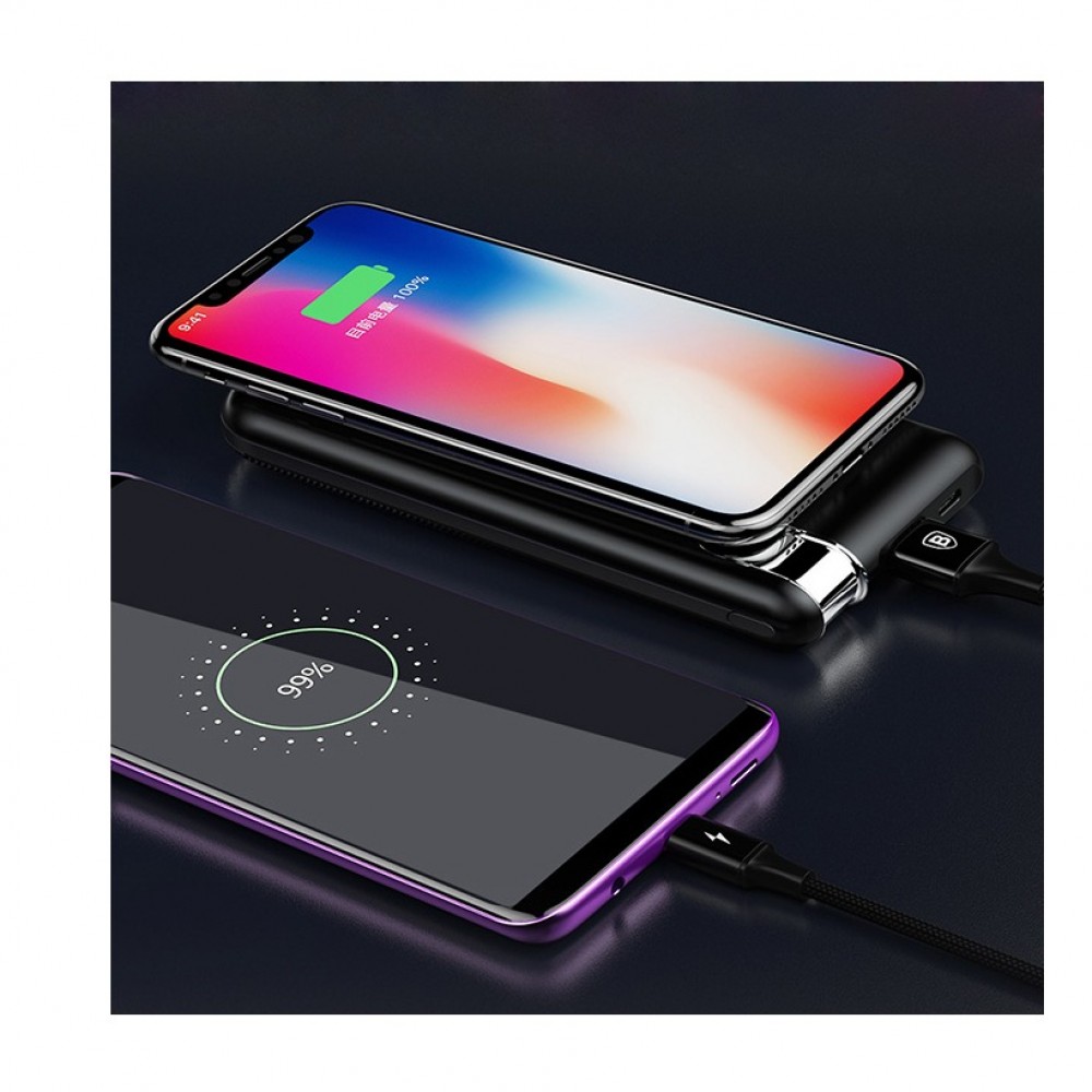 Baseus Wireless 10000mAh Charging Power Bank – Charge 2 devices at one time - Portable