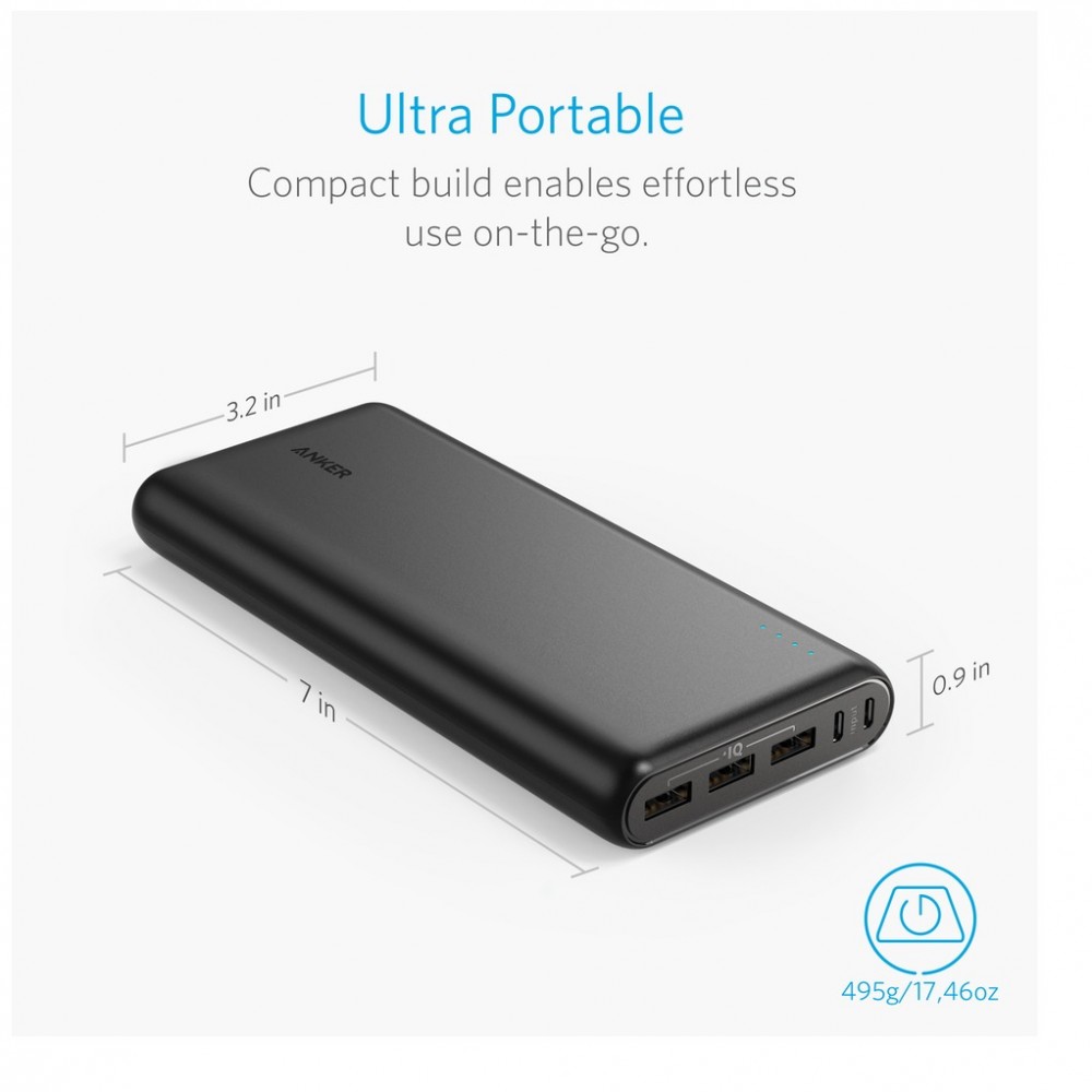 Anker Portable Power Bank 26800 mAh With Dual Input Port & Double Speed Recharging