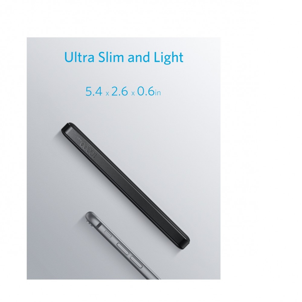 Anker Portable Power Core II 10000 mAh - High Capacity Portable Power Bank Charger
