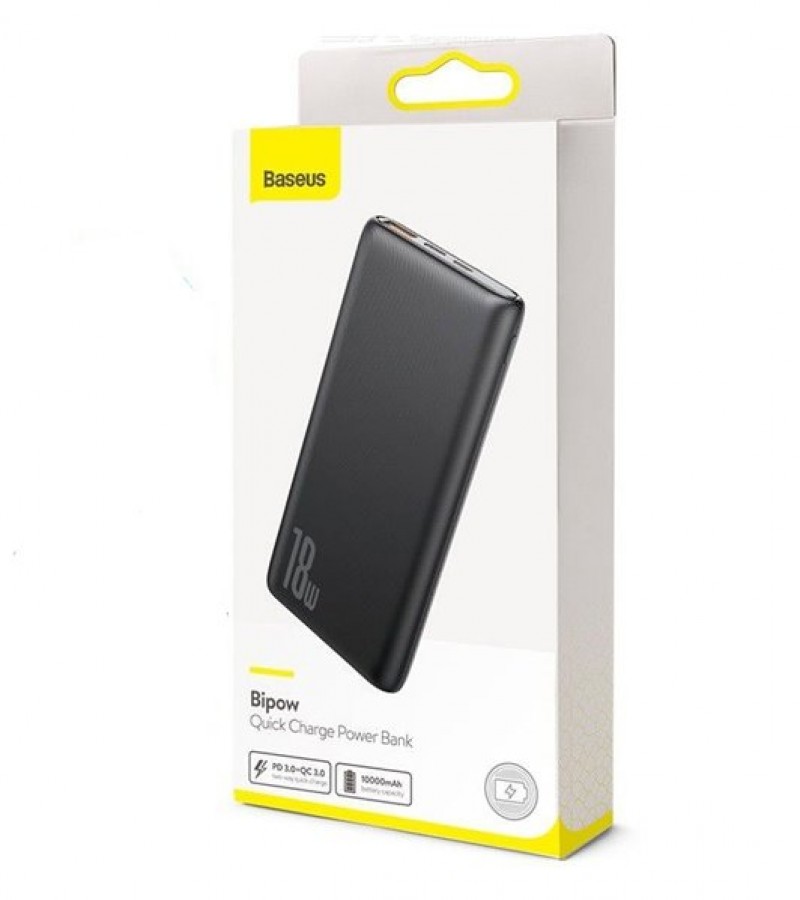 Baseus Bipow 10000mAh 18W USB C PD & QC 3.0 Slim Power Bank