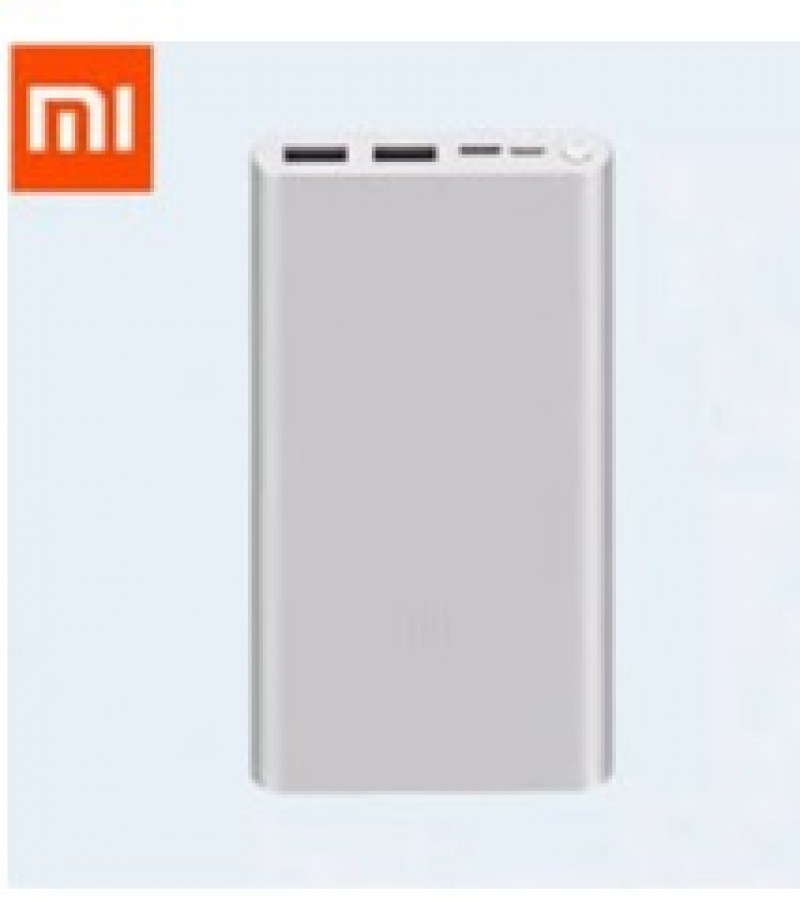 Mi POWER BANK 3 10000mah WITH 2INPUT AND 2OUTPUT QC3.0 FAST CHARGE (SILVER)