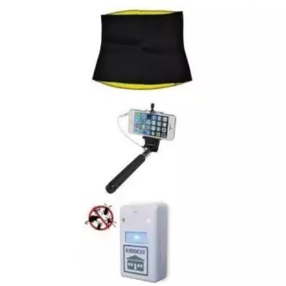 Pack Of 3 Hot Shapers Belt, Selfie Stick & Riddex Pest Repeller