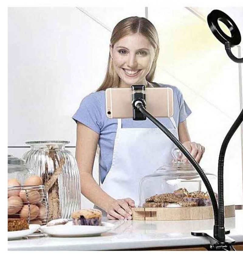 Selfie Ring Light with Cell Phone Holder Stand for Live Stream/Makeup