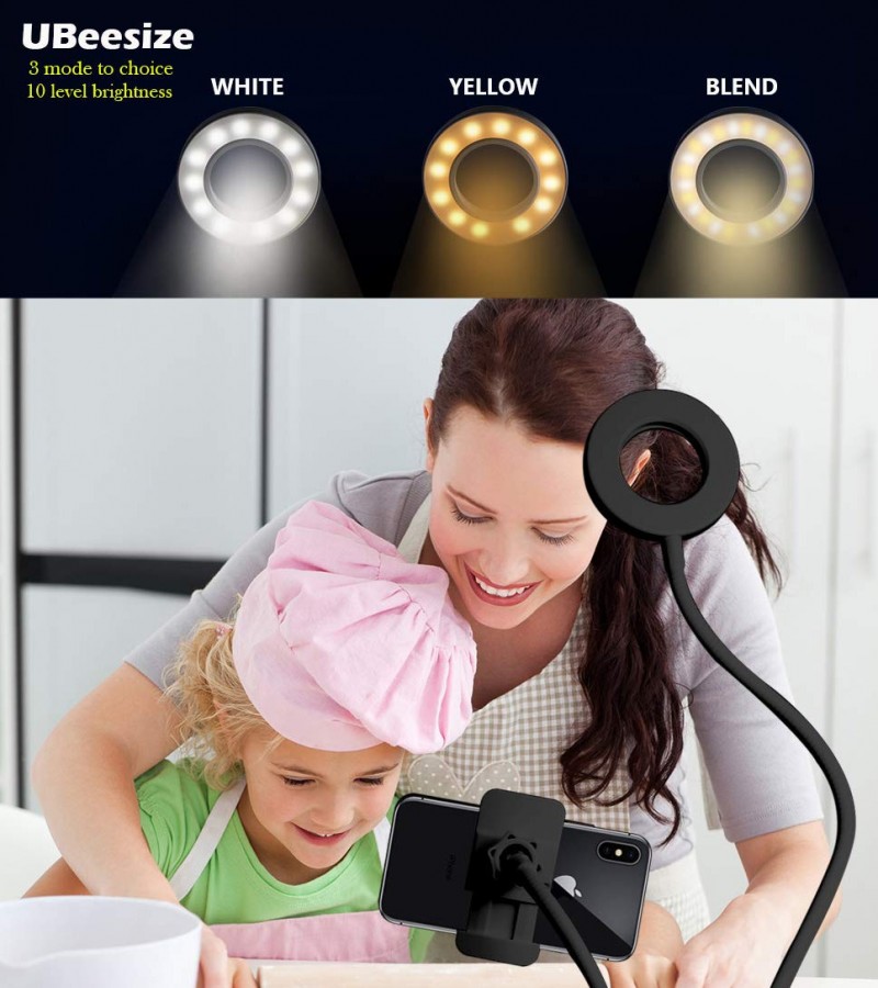 Selfie Ring Light with Cell Phone Holder Stand for Live Stream/Makeup