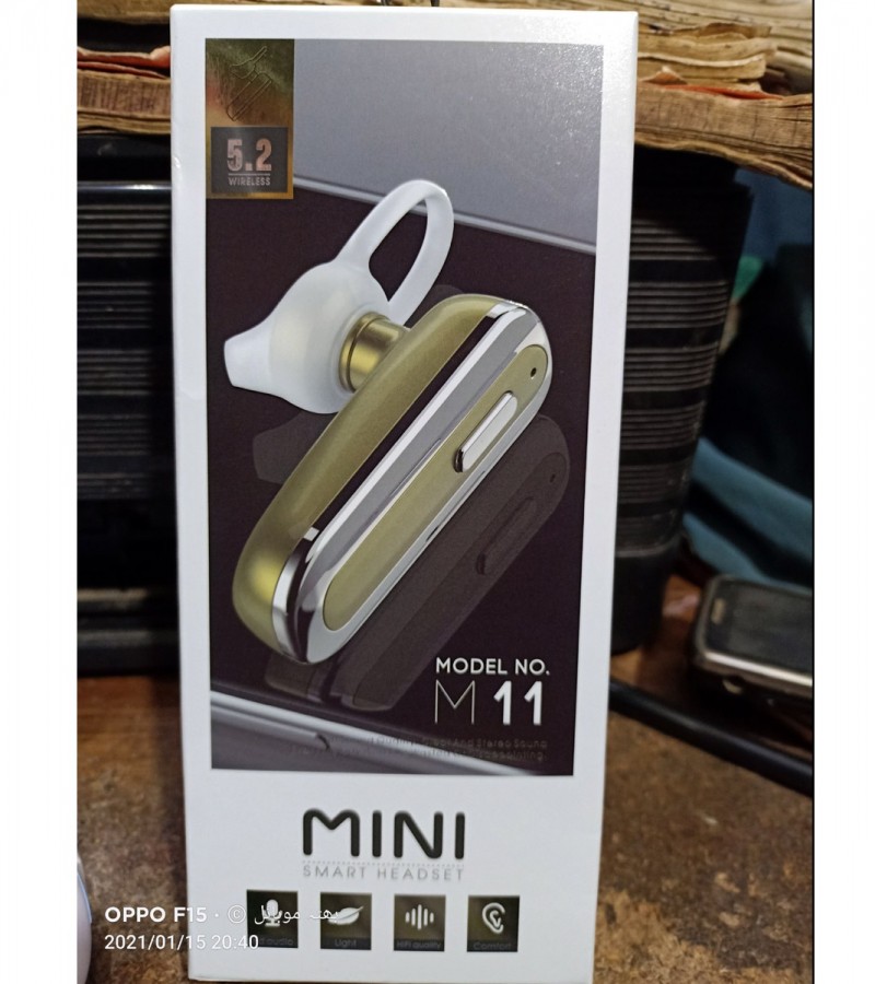 Super Quality M11 Bluetooth Headset with Mic (Black, in The Ear) - New Arrival Single M11 Bluetooth
