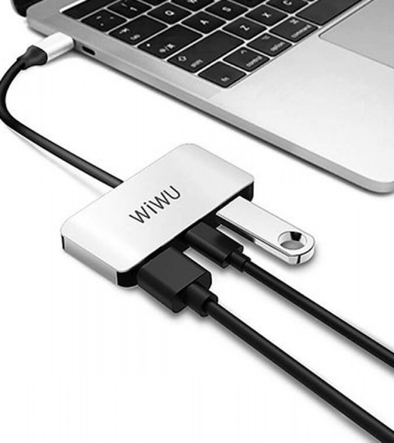 Wiwu Appolo C2H 3 In 1, Type C+Hdmi+Usb 3.0 – Grey