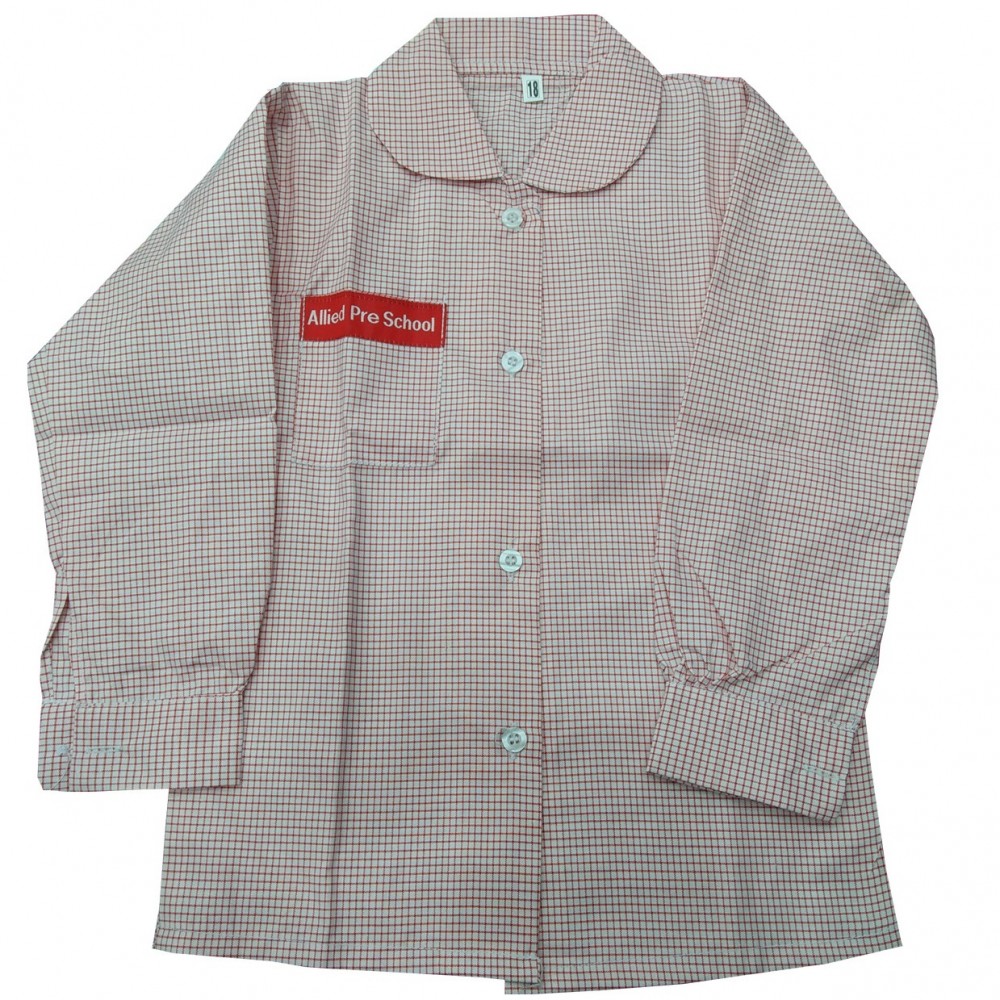 Allied School Uniform Check Blouse Shirt For Girls - Red