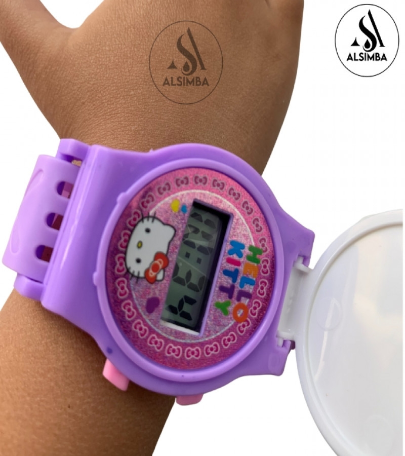Alsimba Hello Kitty Kids Watch – Digital Character Wrist Watch for Girls 3+ – Adorable LED Time Watch with Cartoon Screen – Comfortable