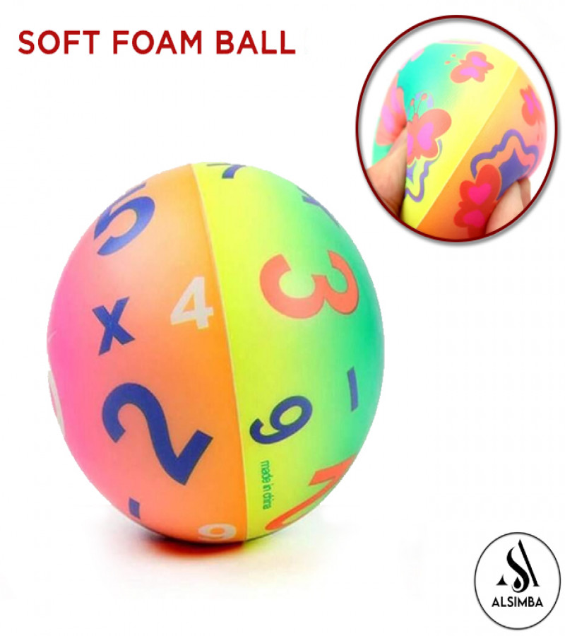 Alsimba 1 Pc Digital Numbers Rainbow Soft Foam Ball for Kids - High Density Lightweight Indoor Training Toy 3+