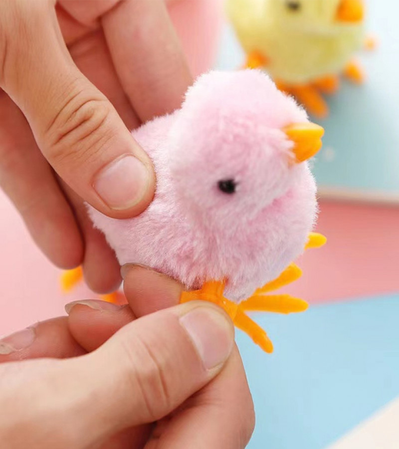 Alsimba 1 Pcs Pet Cat Toys Jumping Walking Hopping Cartoon Plush Chicken Toy Size Approx. 4 Inch - Blue