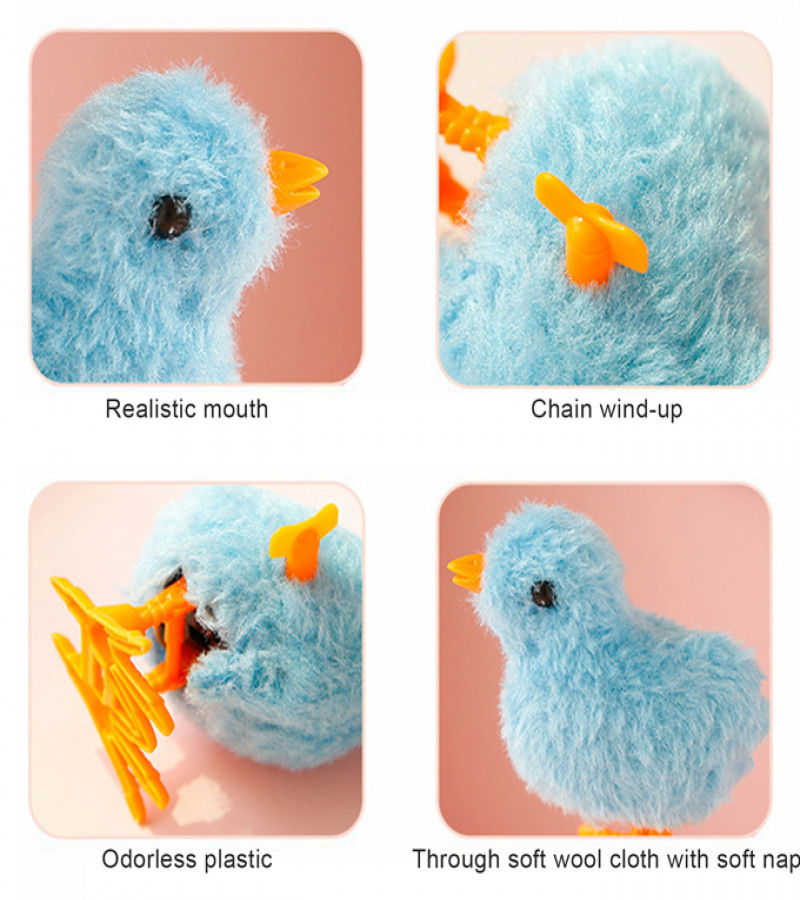 Alsimba 1 Pcs Pet Cat Toys Jumping Walking Hopping Cartoon Plush Chicken Toy Size Approx. 4 Inch - Blue