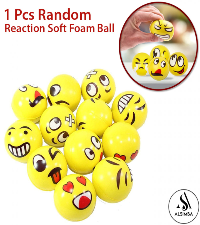 Alsimba Soft Foam Emoji Reaction Ball for Kids – Lightweight High-Density Indoor Ball – Random Design – Age 3+