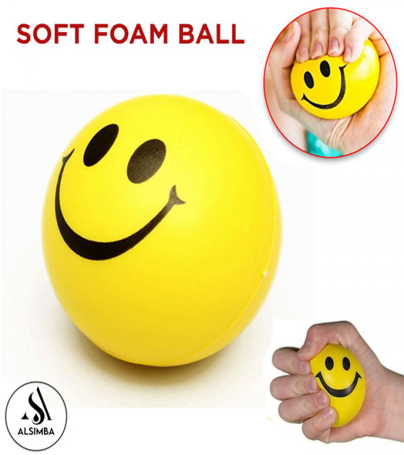 Alsimba 1 Pcs Soft Foam Smiley Emoji Ball for Kids – Lightweight, Easy Grip High-Density Foam Ball for Indoor Play 3+