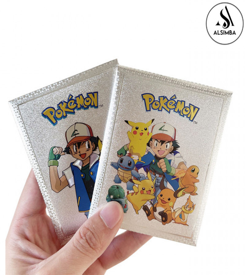 Alsimba 10 Pcs Pokemon Silver Foil Cards – Anime TCG Collectible Rare Cards for Kids Fans Gift Toy English Version