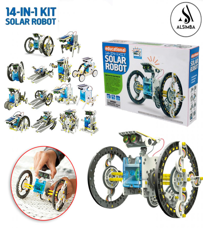 Alsimba 14-in-1 Solar Robot Kit for Kids – Educational STEM Toy DIY Build Your Own Robot Set – Solar Powered Learning
