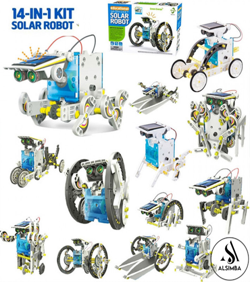 Alsimba 14-in-1 Solar Robot Kit for Kids – Educational STEM Toy DIY Build Your Own Robot Set – Solar Powered Learning