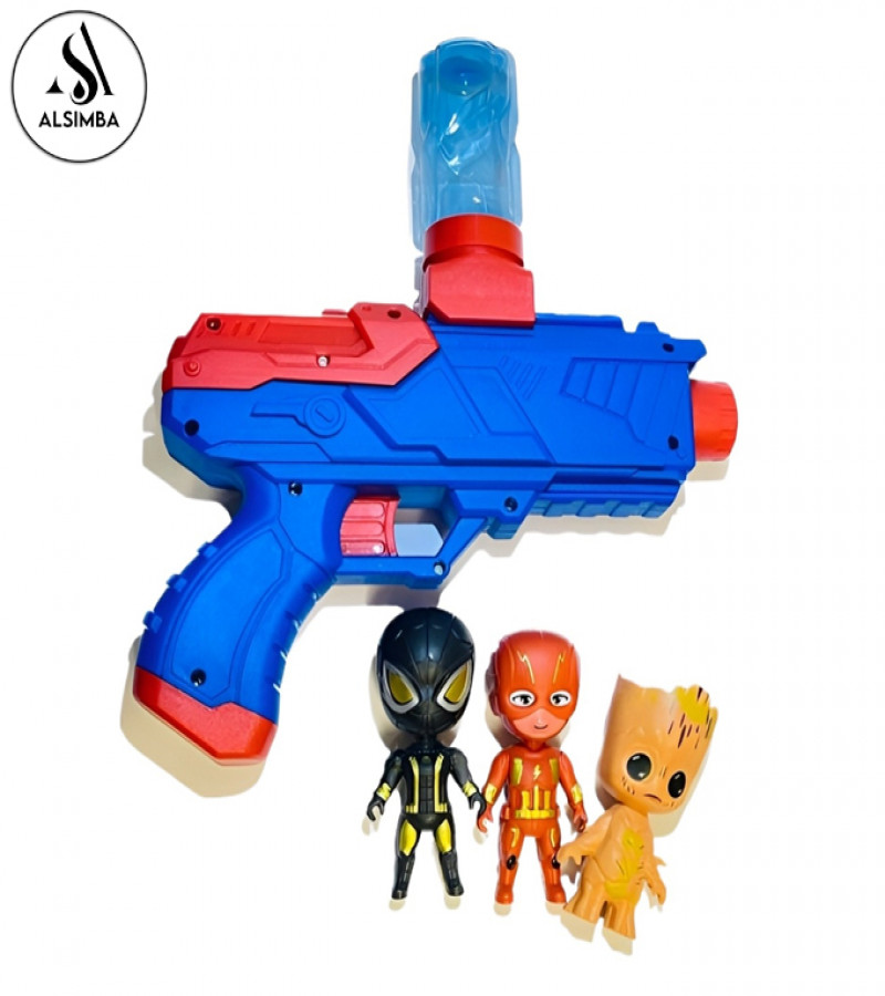Alsimba 2-in-1 Captain America Gel Blaster & Dart Toy Gun Set with 3 Figures + 500 Gel Balls & Stickers - Gift
