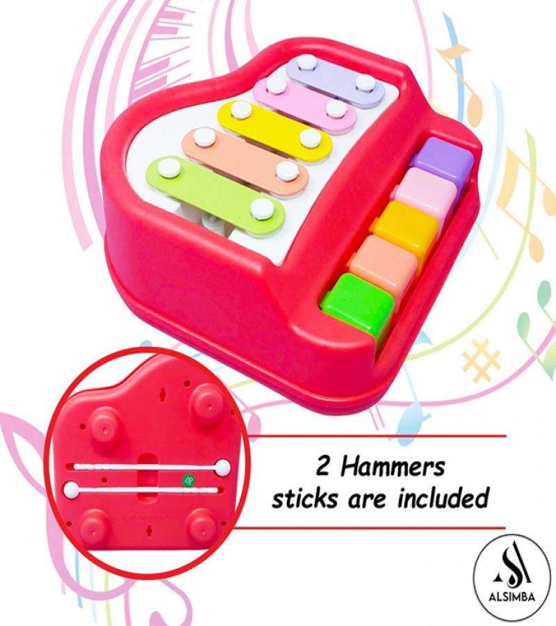 Alsimba 2-in-1 Piano & Xylophone Toy for Kids – Musical Keyboard & Percussion Instrument – Toddlers Gift – Multicolor