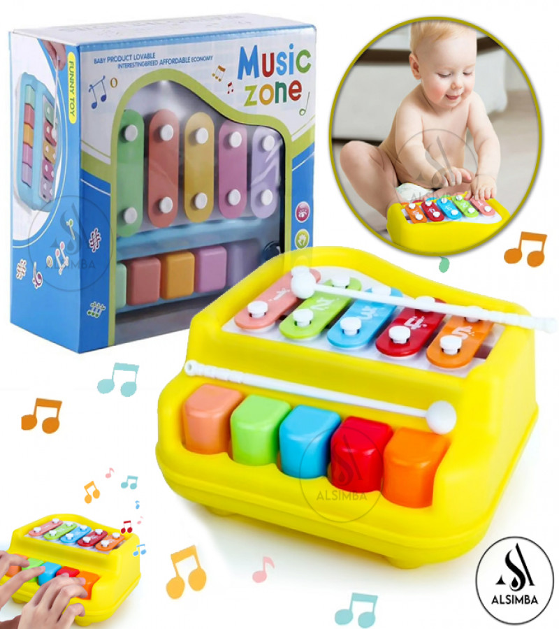 Alsimba 2-in-1 Piano & Xylophone Toy for Kids – Musical Keyboard & Percussion Instrument – Toddlers Gift – Multicolor